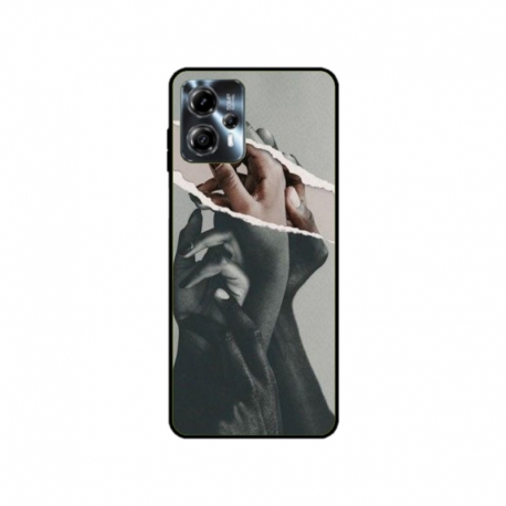 Husa personalizata tip carcasa HQPrint pentru Motorola Moto G13, model Black and White Hands, multicolor, S1D1M0300