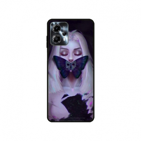 Husa personalizata tip carcasa HQPrint pentru Motorola Moto G13, model Butterfly Mouth 1, multicolor, S1D1M0351