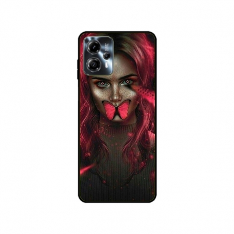 Husa personalizata tip carcasa HQPrint pentru Motorola Moto G13, model Butterfly Mouth 2, multicolor, S1D1M0352
