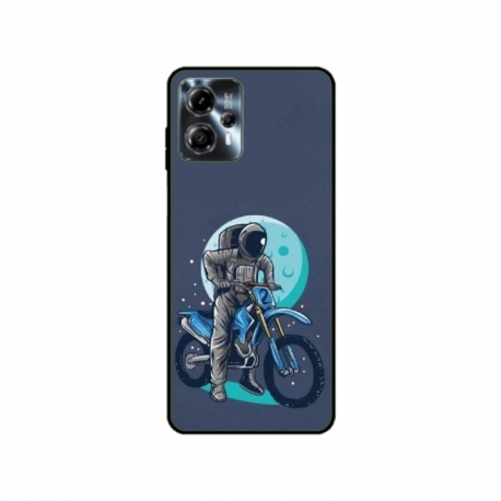 Husa personalizata tip carcasa HQPrint pentru Motorola Moto G13, model Biker Astronaout, multicolor, S1D1M0375