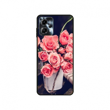 Husa personalizata tip carcasa HQPrint pentru Motorola Moto G13, model Flowers 22, multicolor, S1D1M0379