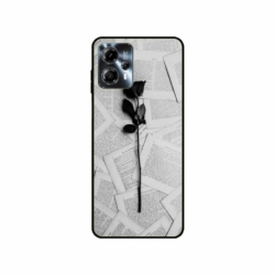 Husa personalizata tip carcasa HQPrint pentru Motorola Moto G23, model Black Rose, multicolor, S1D1M0021