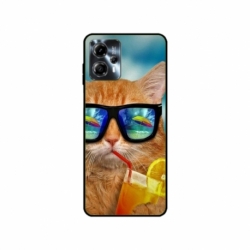 Husa personalizata tip carcasa HQPrint pentru Motorola Moto G23, model Cool Cat, multicolor, S1D1M0031