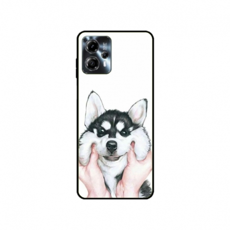 Husa personalizata tip carcasa HQPrint pentru Motorola Moto G23, model Fluffy Dog, multicolor, S1D1M0033