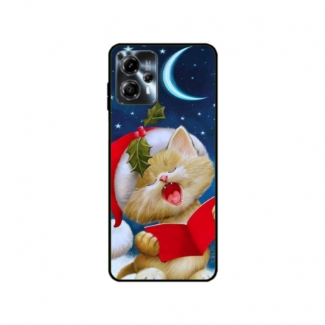 Husa personalizata tip carcasa HQPrint pentru Motorola Moto G23, model Christmas Cat, multicolor, S1D1M0048