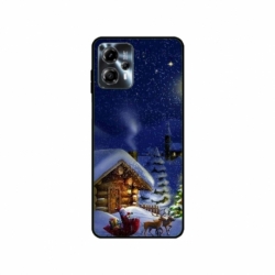 Husa personalizata tip carcasa HQPrint pentru Motorola Moto G23, model Christmas Cottage, multicolor, S1D1M0059