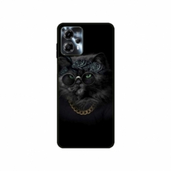 Husa personalizata tip carcasa HQPrint pentru Motorola Moto G23, model Black Cat 4, multicolor, S1D1M0097