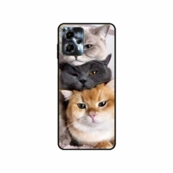 Husa personalizata tip carcasa HQPrint pentru Motorola Moto G23, model Cats, multicolor, S1D1M0116