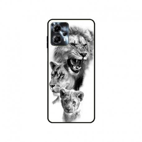 Husa personalizata tip carcasa HQPrint pentru Motorola Moto G23, model Lion 3, multicolor, S1D1M0118
