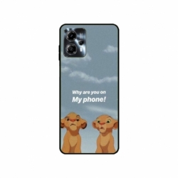Husa personalizata tip carcasa HQPrint pentru Motorola Moto G23, model Why are you on my phone, multicolor, S1D1M0220