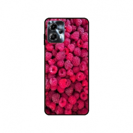 Husa personalizata tip carcasa HQPrint pentru Motorola Moto G23, model Zmeura, multicolor, S1D1M0234