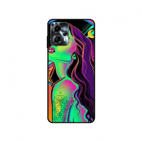 Husa personalizata tip carcasa HQPrint pentru Motorola Moto G23, model Colorful Girl, multicolor, S1D1M0249