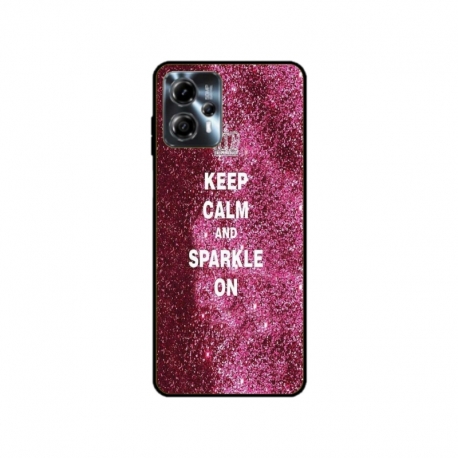Husa personalizata tip carcasa HQPrint pentru Motorola Moto G23, model Keep Calm and Sparkle On, multicolor, S1D1M0252