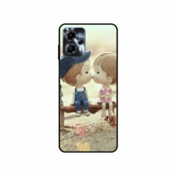 Husa personalizata tip carcasa HQPrint pentru Motorola Moto G23, model Kiss, multicolor, S1D1M0259