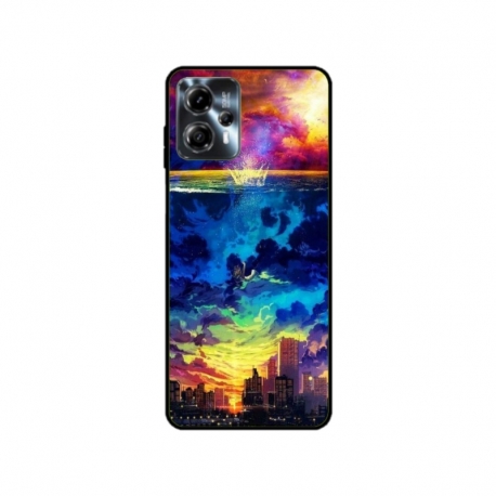 Husa personalizata tip carcasa HQPrint pentru Motorola Moto G23, model Abstract City, multicolor, S1D1M0263