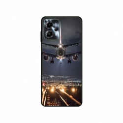 Husa personalizata tip carcasa HQPrint pentru Motorola Moto G23, model Airplane Landing, multicolor, S1D1M0266