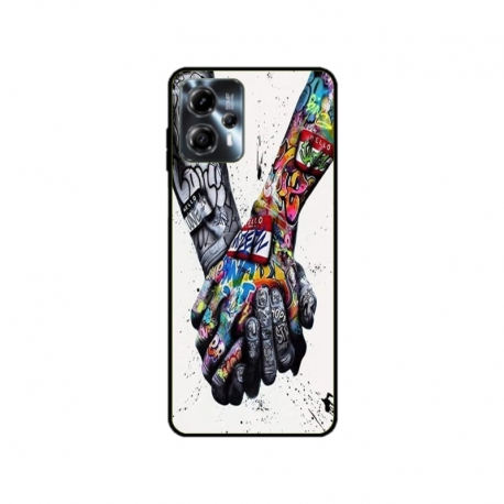 Husa personalizata tip carcasa HQPrint pentru Motorola Moto G23, model Abstract Holding, multicolor, S1D1M0271