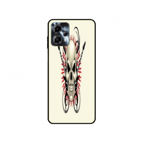 Husa personalizata tip carcasa HQPrint pentru Motorola Moto G23, model Skull 1, multicolor, S1D1M0284