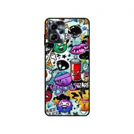 Husa personalizata tip carcasa HQPrint pentru Motorola Moto G23, model Grafitti, multicolor, S1D1M0289