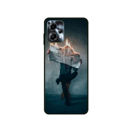 Husa personalizata tip carcasa HQPrint pentru Motorola Moto G23, model Burn the News, multicolor, S1D1M0345