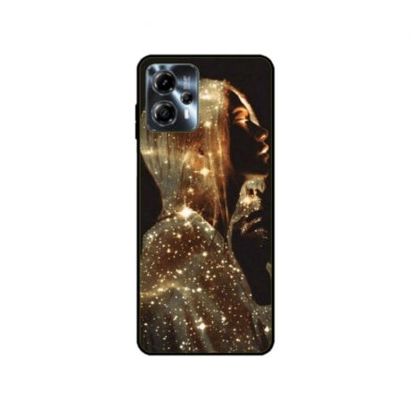 Husa personalizata tip carcasa HQPrint pentru Motorola Moto G23, model Golden Girl, multicolor, S1D1M0350