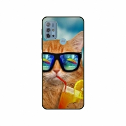 Husa personalizata tip carcasa HQPrint pentru Motorola Moto G30, model Cool Cat, multicolor, S1D1M0031