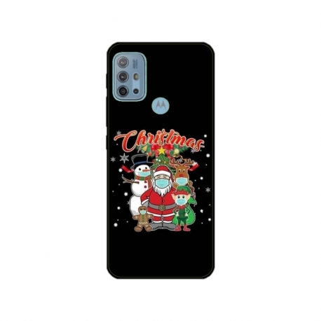Husa personalizata tip carcasa HQPrint pentru Motorola Moto G30, model Covid Christmas, multicolor, S1D1M0054