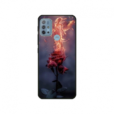 Husa personalizata tip carcasa HQPrint pentru Motorola Moto G30, model Fire Rose, multicolor, S1D1M0158