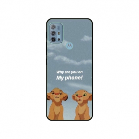 Husa personalizata tip carcasa HQPrint pentru Motorola Moto G30, model Why are you on my phone, multicolor, S1D1M0220