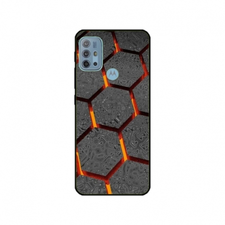 Husa personalizata tip carcasa HQPrint pentru Motorola Moto G30, model Lava Hex, multicolor, S1D1M0265