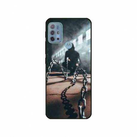 Husa personalizata tip carcasa HQPrint pentru Motorola Moto G30, model Chain Man, multicolor, S1D1M0296