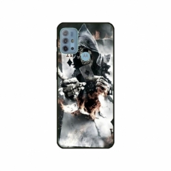 Husa personalizata tip carcasa HQPrint pentru Motorola Moto G30, model Skeleton Cards, multicolor, S1D1M0301