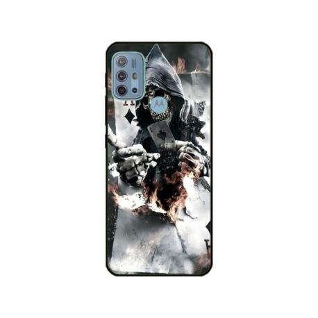 Husa personalizata tip carcasa HQPrint pentru Motorola Moto G30, model Skeleton Cards, multicolor, S1D1M0301