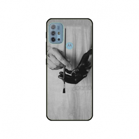 Husa personalizata tip carcasa HQPrint pentru Motorola Moto G30, model Black Paint, multicolor, S1D1M0336