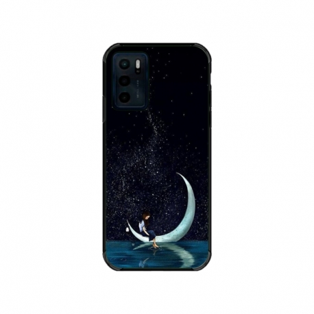 Husa personalizata tip carcasa HQPrint pentru Motorola Moto G42, model Moon Fishing, multicolor, S1D1M0270