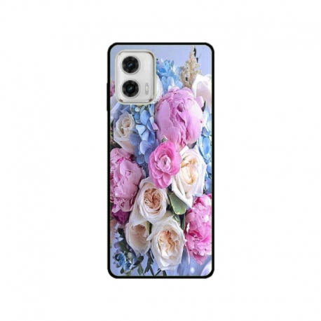 Husa personalizata tip carcasa HQPrint pentru Motorola Moto G53, model Flowers 1, multicolor, S1D1M0026