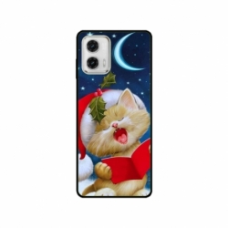 Husa personalizata tip carcasa HQPrint pentru Motorola Moto G53, model Christmas Cat, multicolor, S1D1M0048