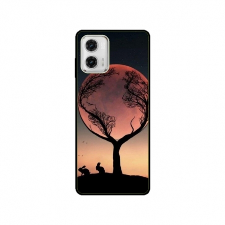 Husa personalizata tip carcasa HQPrint pentru Motorola Moto G53, model Moon Tree, multicolor, S1D1M0068