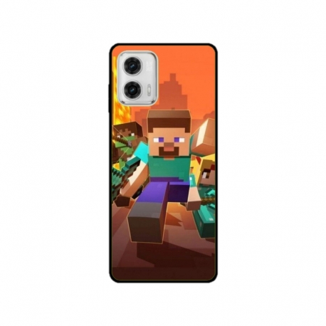 Husa personalizata tip carcasa HQPrint pentru Motorola Moto G53, model Minecraft 1, multicolor, S1D1M0125
