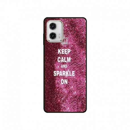 Husa personalizata tip carcasa HQPrint pentru Motorola Moto G53, model Keep Calm and Sparkle On, multicolor, S1D1M0252