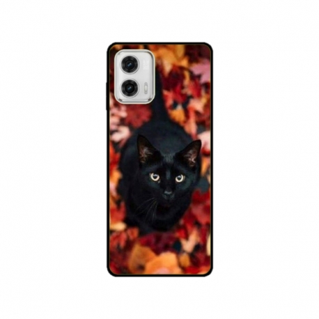 Husa personalizata tip carcasa HQPrint pentru Motorola Moto G73, model Black Cat 3, multicolor, S1D1M0017