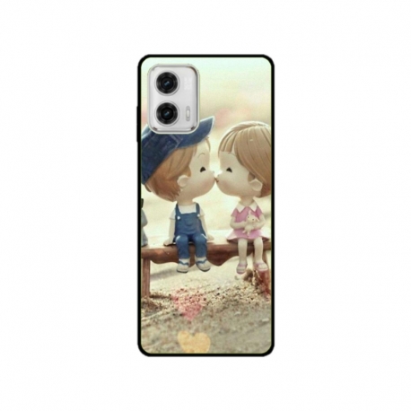 Husa personalizata tip carcasa HQPrint pentru Motorola Moto G53, model Kiss, multicolor, S1D1M0259