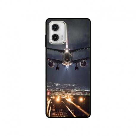 Husa personalizata tip carcasa HQPrint pentru Motorola Moto G53, model Airplane Landing, multicolor, S1D1M0266