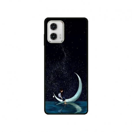 Husa personalizata tip carcasa HQPrint pentru Motorola Moto G53, model Moon Fishing, multicolor, S1D1M0270