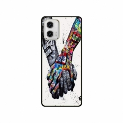 Husa personalizata tip carcasa HQPrint pentru Motorola Moto G53, model Abstract Holding, multicolor, S1D1M0271