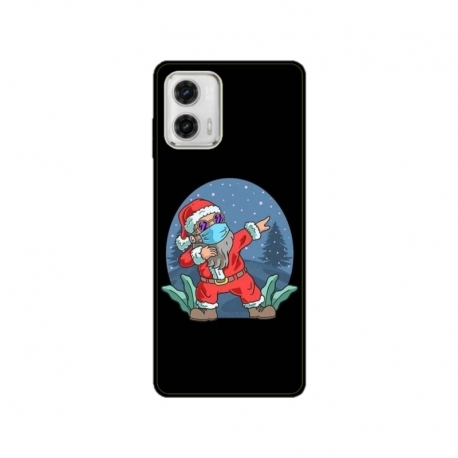 Husa personalizata tip carcasa HQPrint pentru Motorola Moto G73, model Covid Santa, multicolor, S1D1M0055