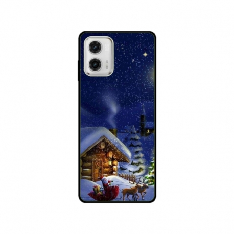 Husa personalizata tip carcasa HQPrint pentru Motorola Moto G73, model Christmas Cottage, multicolor, S1D1M0059