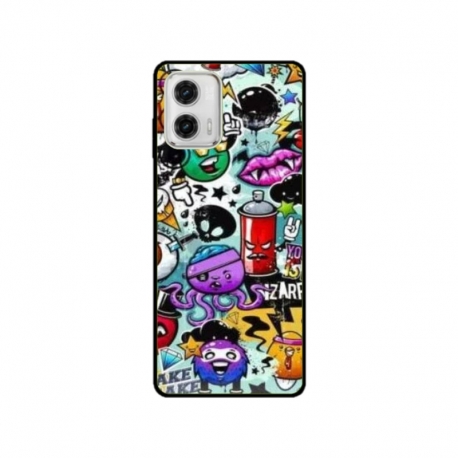 Husa personalizata tip carcasa HQPrint pentru Motorola Moto G53, model Grafitti, multicolor, S1D1M0289