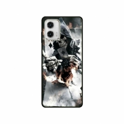 Husa personalizata tip carcasa HQPrint pentru Motorola Moto G53, model Skeleton Cards, multicolor, S1D1M0301