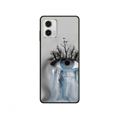 Husa personalizata tip carcasa HQPrint pentru Motorola Moto G53, model Teary Eye, multicolor, S1D1M0307